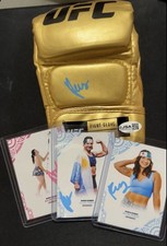 Ailin Perez Signed Autograph Official UFC Gold Glove + 3 Auto Card JSA COA Twerk picture