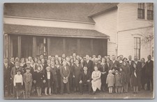 Large Family Photo Front of House Street, Men Women, Kids RPPC Postcard TS-22A picture