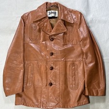 Schott Bros Brown Leather Jacket 38 Vintage 70s Western Or Mafia Style USA picture