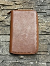 Moterm Leather Planner Cover Zip Around Brown Chestnut picture