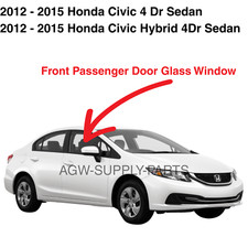 Fits 2012-2015 Honda Civic Sedan Passenger Side Right Front Door Glass Window picture