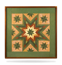 Vintage 1987 Handmade Wooden Quilted Star Wall Art – Framed Description: A charm picture