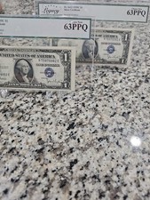 2 Legacy Grading 1935C $1 Silver Certificate Note Grade 63 PPQ Consecutive # 💸 picture