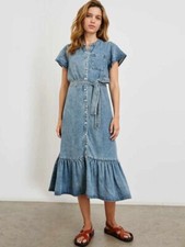 Brand New Rails Women Summer Mid Blue Kahlo Denim Long Dress  XS S M L XL picture
