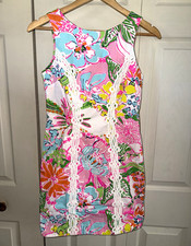Lilly Pulitzer 20th Anniversary Floral Shift Dress Sleeveless Zip Lined 2 picture
