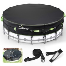 UIRWAY 500D Winter Pool Cover 21FT Round [Upgraded 21' (Round), Black (Round) picture