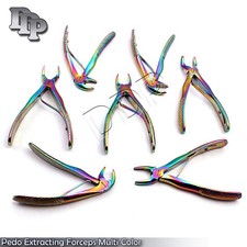 New German Pedo Extracting Forceps 7pcs Set Dental Instruments Children Rainbow picture