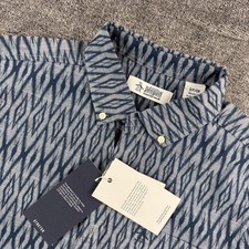 Original Penguin Mens Sargasso Sea Stretch Ikat Diamond Shirt Small NWT picture
