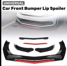 Universal Front Lip Splitter Gloss Black W/Red Tongue | Fast Shipping picture