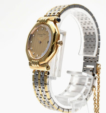 [Exc+5] Christian Dior 64151 25mm 11P Diamond Gold Dial Qz Ladies Watch JAPAN picture