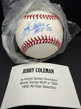Jerry Coleman Signed Rawlings Official MLB Baseball HOF 05 TRISTAR Auto Yankees picture