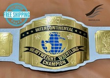 Intercontinental Heavyweight Championship Wrestling Replica Belt White 2MM Brass picture