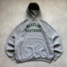 Vintage 90s Russell Athletic Wardlaw Hartridge Hoodie Gray Made in USA Mens XL picture
