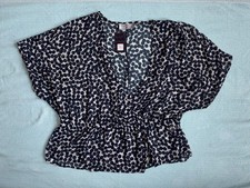Avenue studio Polka Dot Blouse, Flutter Sleeves, Elastic Waist, Size 22/24 picture