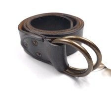 RRL Double RL Double O Ring Dark Brown Leather Belt Made in Italy Mens Size 32 picture