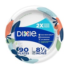 Dixie Medium Paper Plates, 8.5 Inch, 90 Count, 2X Stronger*, Microwave-Safe picture