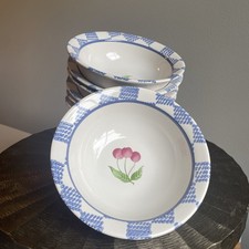 VTG PFALTZGRAFF Hopscotch  Soup/Cereal Bowls, Plain, 8”, Set Of 8 picture