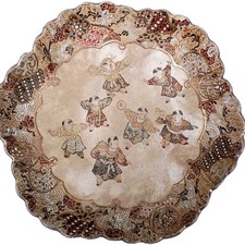 Antique Kinkozan Satsuma Dish Meiji Period With Intricate Gold Detailed Karako picture
