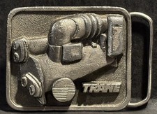 Vintage Trane Heating Cooling Compressor HVAC Unit Silver Colored Belt Buckle picture
