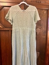 Handmade Cotton Maxi Dress Overlay 1800's Antique Victorian picture