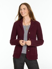 Cable Knit Blazer at Talbots, NWT $169, color RICH BURGUNDY, all size picture