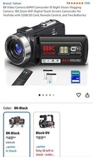 8K Video Camera 64MP Camcorder YouTube Vlogging Cameras 18X Digital Zoom.   J-10 picture