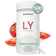 Bloofah Lycopene Supplement 500mg Capsules - Tomato Extract 10:1 | 120 Count picture