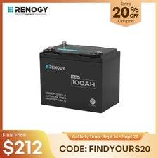 Renogy 12V 100Ah Smart Bluetooth LiFePO4 Lithium Battery For Trolling Motor picture
