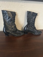 Vintage Colonial 129 Folklorico Adelita Dance Boot Size 4(Mexico) Black Leather picture