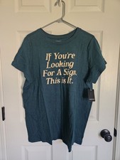 NWT TORRID LOOKING FOR A SIGN VINTAGE HERITAGE TEAL T-SHIRT SIZE 2x picture