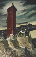 Henry Martin Gasser The Evening Train Railroad Industrial Landscape picture