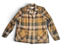 Vintage Pendleton Heritage WOOL 49er Jacket Brown Plaid Women's Button Pocket XL picture
