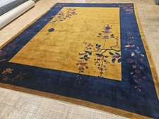 9x12 CHINESE RUG ANTIQUE ART DECO 1920's AUTHENTIC 100% WOOL ORIENTAL NICHOLS picture