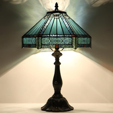 Tiffany Lamp Stained Glass Table Lamp Bedside Reading Light W12H19 Inches (Missi picture
