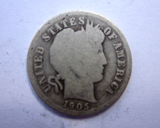 1905-S BARBER DIME 10C SILVER PHILADELPHIA MINT NICE RARE DATE COLLECTOR picture