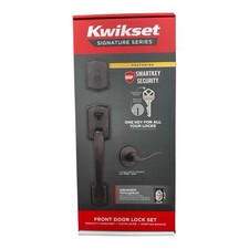 Kwikset Prescott Handleset W/ Deadbolt & Tustin Lever Venetian Bronze 98180-083 picture