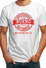 CERTIFIED MEMBER BUENO FAMILY NAME MENS T-SHIRT GIFT picture
