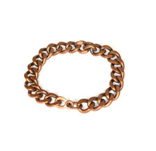 Vintage Heavy 60g Solid Copper Curb Cuban Link Chain Bracelet Stamped 8