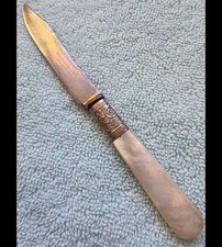 Antique Mother-of-Pearl Fruit Knife Montgomery Bros. Los Angeles Sterling Floral picture