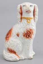 Antique 19th Century English Staffordshire Russet Spaniel Dog picture