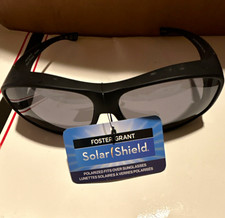 Foster Grant Sunglasses Solar Shield Polarized Fit-Over Wrap  Black/Gray picture