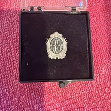 Disneyland Old Disney Club 33 Logo Members Only Lapel Pin Silver Tone picture
