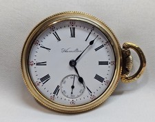 1909 Hamilton Grade: 925 18S 17 Jewels Star Defiance Hunting Case Pocket Watch picture