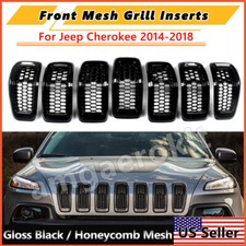 Fits 2014-2018 Jeep Cherokee Front Grille Trim Black Insert Hood Honeycomb Mesh picture