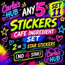 Cafe Ingredient Any 5 Stickers (2or3 Star)(set 11) :- Monopoly Go picture