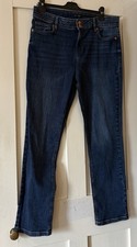 F&F Indigo Stretch Denim High Waist Straight Leg Jeans UK16 L30