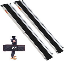 3-5 FT Adjustable Aluminum Telescopic Wheelchair Ramp 600lbs Portable Non-Skid picture