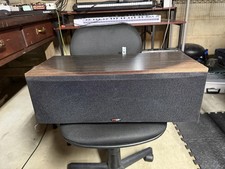 Polk Audio CS10 Center Speaker Wired Wood Cabinet Brown/Black Banana Jack picture
