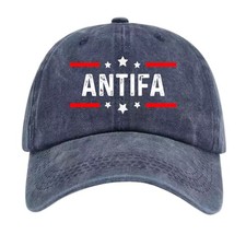 Antifa Anti Fascist Statement Vintage Hats Washed Distressed Cotton Dad Hat picture
