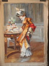Hand-painted Belle Epoque genre oil painting reproduction 24